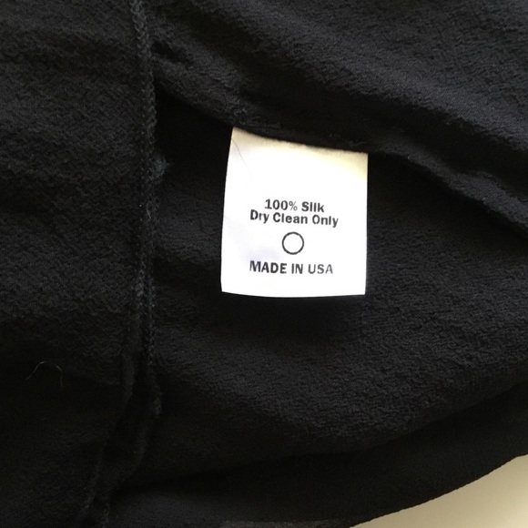 100%SILK BLACK BLOUSE WITH BELL SLEEVES - Picture 8 of 9